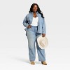 Women's Denim Button-Down Rhinestone Shirt - Universal Thread™ Light Wash - 3 of 4