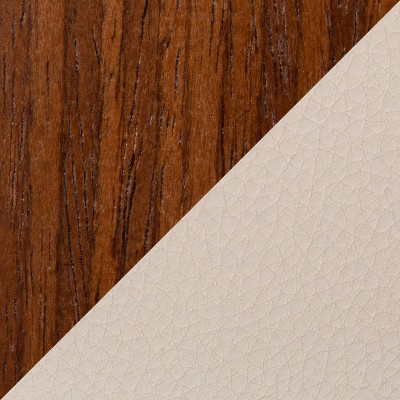 Cecina 18.5'' Cream Walnut Mid-Century Modern Swivel Counter Stool