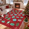 Christmas Rug Festive Dining Room Carpet,Non-Shedding Low Pile Floor Cover,Machine Washable Decorative - 4 of 4
