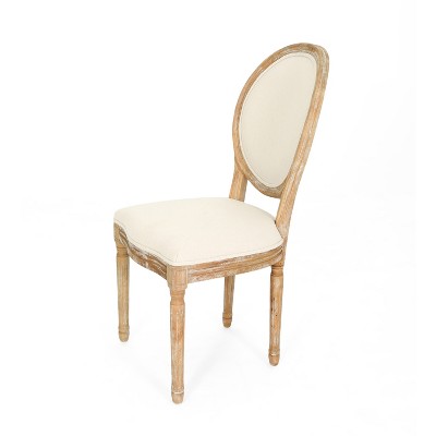 Reed Upholstered Farmhouse Dining Chairs in Beige, White, and Blue