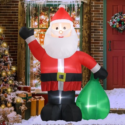 Angel Sar 6FT Christmas Inflatable Santa Decoration, LED Lighted Blow Up Yard Decor with Gift Bag, Outdoor Indoor Holiday Lawn Garden Party Decoration