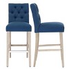 WestinTrends 29" Linen Fabric Tufted Bar Stool (Set of 2) - 4 of 4