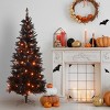 National Tree Company 6 ft. Black Slim Tree with String of Orange Lights - 2 of 4