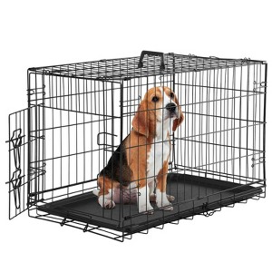 JIONJOY Heavy Duty Steel Dog Crate - Airline Approved Pet Kennel with Lock, Foldable Single Door Cage & Removable Tray for Dogs - 1 of 3