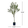 Maggift Artificial Plant Artificial Olive Tree Indoor Faux Fake Table Greenery Potted Real Touch Decorative Green Leaves, Green, 23"*23"*59" - 3 of 4