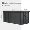 Gulches 160 Gallon Outdoor Storage Deck Box Waterproof, Large Patio Storage Bin for Outside Cushions, Throw Pillows, Garden Tools, Lockable,Dark Gray - 2 of 4