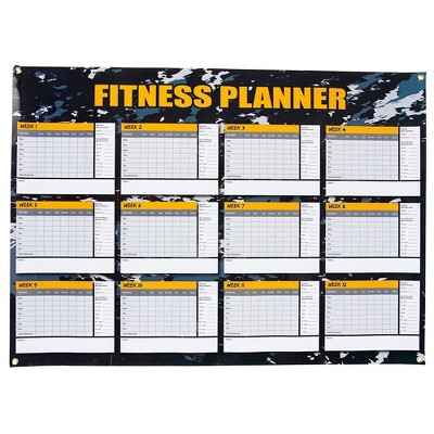 Juvale Fitness Planner Calendar for Workout Exercise Log (24 x 17 in)