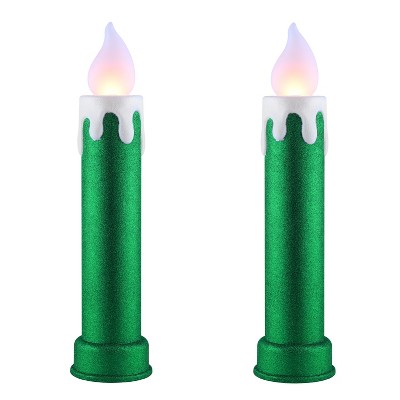 Mr. Christmas 24" LED Blow Mold Retro Metallic Candle Outdoor Christmas Decoration (Set of 2)