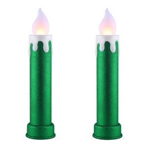 Mr. Christmas 24" LED Blow Mold Retro Metallic Candle Outdoor Christmas Decoration (Set of 2) - 1 of 4