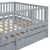 PAGED Twin Size Daybed Dual Use Bed Frame with 2 Storage Drawers and Fence Guardrails for Bedroom, Living - 4 of 4