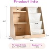 Ruvalino Decorative Bookshelf Wooden Kids Sling Bookcase with Side Pocket Toy Organizer for Nursery, Brown, 32.3"*15.7"*29.5" - 3 of 4