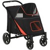 Foldable Pet Stroller for Medium and Large Dogs,Stroller with Shock Absorption,Safety Leash and Storage - LAOTIES - 3 of 4