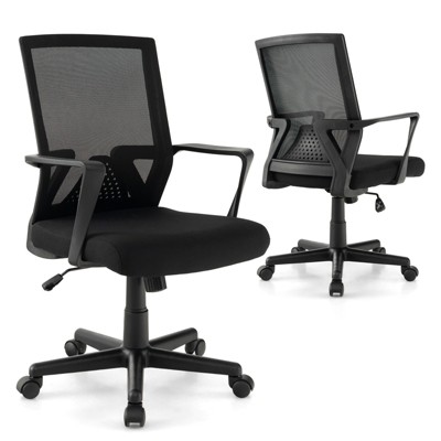 Costway Mid-back Mesh Chair Height Adjustable Executive Chair W/ Lumbar  Support : Target