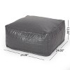 Vynxaria Candy Contemporary Faux Leather Square Pouf ¨C Versatile Ottoman & Floor Cushion - 2 of 4
