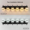 LLHZSY Modern Bathroom Crystal Vanity Light 6/7-Light Modern Bathroom Wall Light Fixtures Over Mirror-Black/Gold - 4 of 4