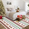 Christmas Area Rug Washable Festive Carpet Snowflakes Holiday Decor Non Slip Low Pile Living Room Bedroom Rug - 4 of 4