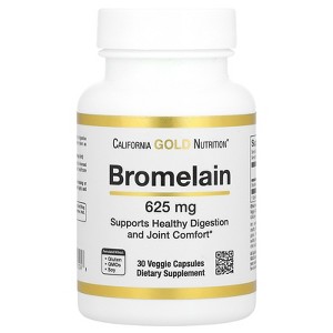 California Gold Nutrition Bromelain, 625 mg, 30 Veggie Capsules - 1 of 3