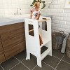 KWPZQEB Child Standing Tower Kids Kitchen Step Stool Toddler Wood Stepping Stool - Children's Montessori Stool with Adjustable Platform, White - 3 of 4