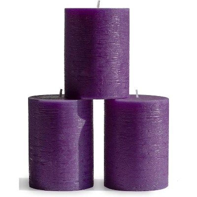3x4 inch Pillar Candles Set of 3 ¨C Unscented Dripless Rustic Candles for Decor, Centerpieces, Weddings