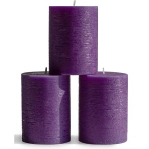 3x4 inch Pillar Candles Set of 3 ¨C Unscented Dripless Rustic Candles for Decor, Centerpieces, Weddings - 1 of 4