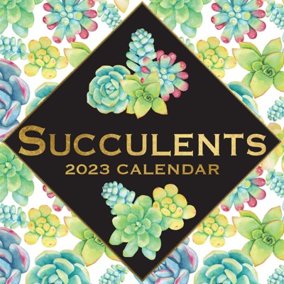 2023 Square Wall Calendar, Succulents, 16-month Arts & Antiques Theme