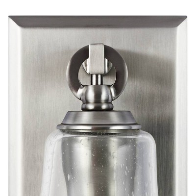 Satin Nickel Seeded Glass Dimmable Wall Sconce - 11"H