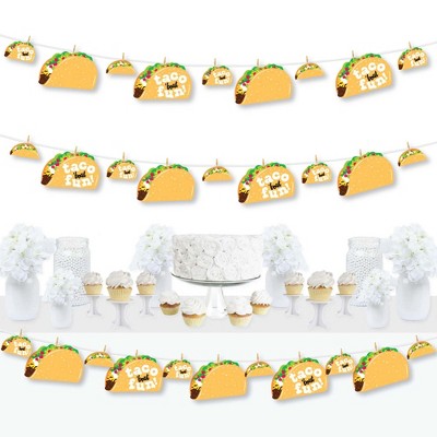 Big Dot of Happiness Taco 'Bout Fun - Mexican Fiesta DIY Decorations - Clothespin Garland Banner - 44 Pieces