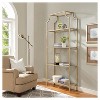 Crosley 80.5" Aimee Etagere Gold: Modern Style, 4-Tier, Tempered Glass Shelves, Steel Frame - image 2 of 4