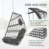 Hanging Egg Chair Without Stand - Foldable Indoor Outdoor Wicker Rattan Swing Egg Chair with Hanging Chain Hammock Chair - 3 of 4
