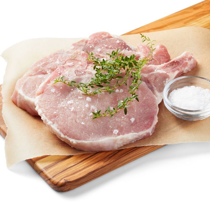 Bone-in Center Cut Pork Chops Family Pack - 3.45-5.50 lbs - price per lb - Good &#38; Gather&#8482;, 3 of 5