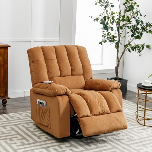 Electric Power Lift Recliner Chair with Vibration Massage and Lumbar Heat-Brown