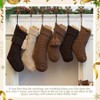 6 Pack Vintage Knit Stockings White Beige Apricot Rustic Boho Farmhouse Holiday Knitted Set - 3 of 4