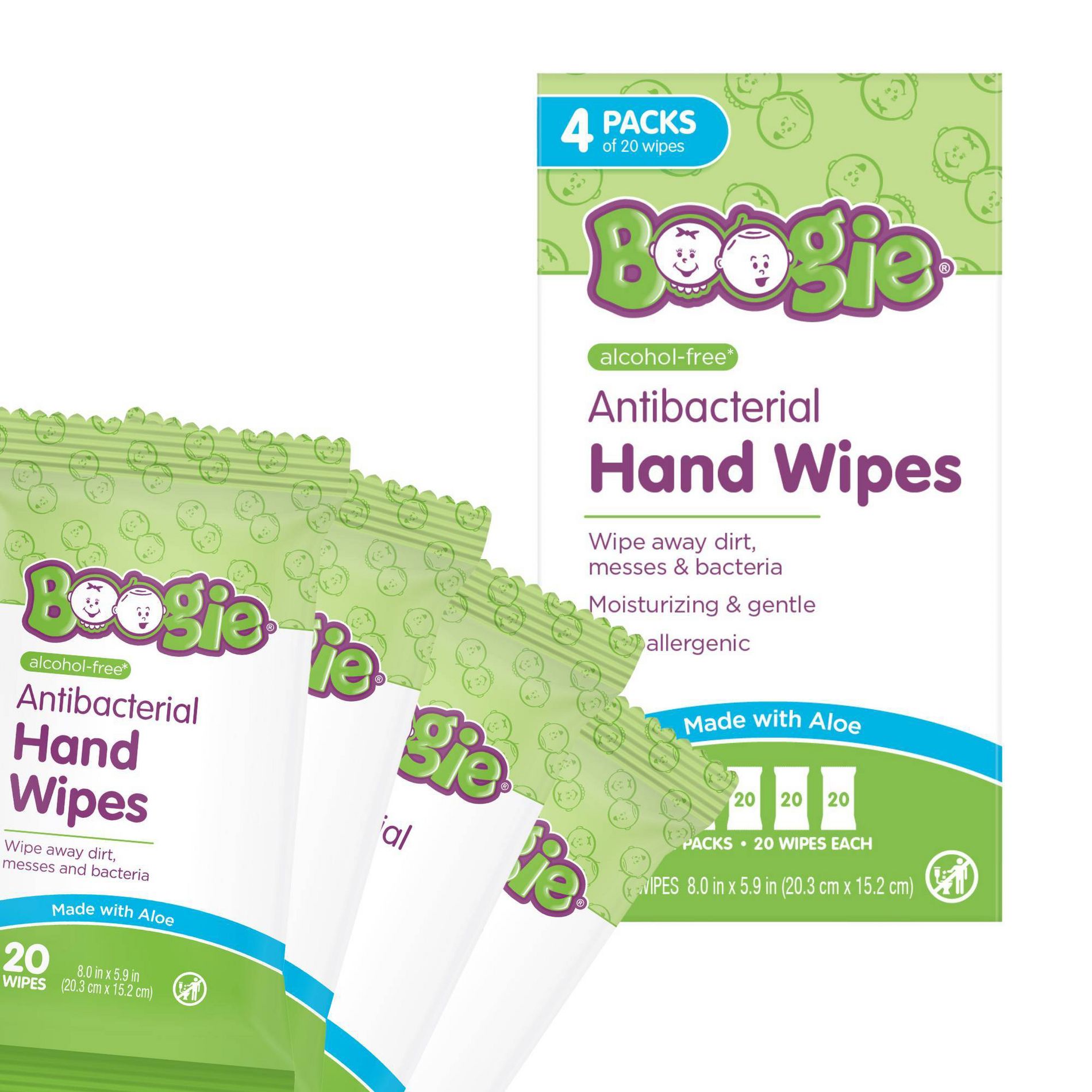 Boogie Antibacterial Hand Wipes