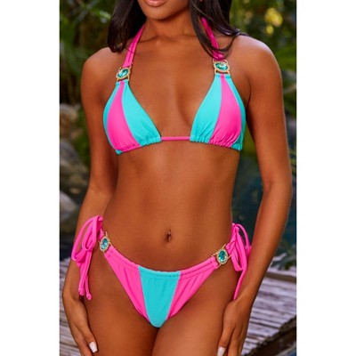 'Dolly Mix' Double Strap Tie Side Bikini Bottoms Dolly Mix Large