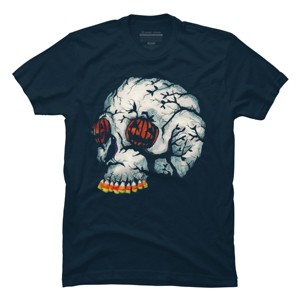 Men's Design By Humans Halloween Skull By LVBArt T-Shirt - 1 of 4