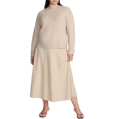 ELOQUII Elements Women's Plus Size Maxi Sweater Skirt