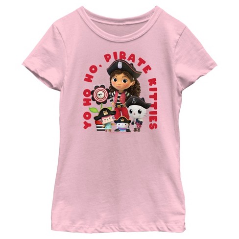 Girl's Dreamworks: Gabby's Dollhouse Yo Ho Ho Pirate Kitties T-shirt ...