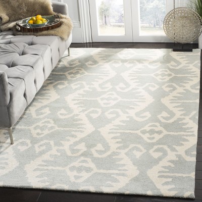 Grey and Ivory Hand-Tufted Wool 6' x 9' Area Rug