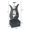 LuxenHome 37-Inch H Modern Abstract Metal Floral Cement Outdoor Fountain Gray - 3 of 4