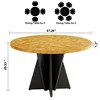 WOWLIVE Round Wood Dining Table for 4-6 People, 47.2" Farmhouse Kitchen Table with Cross Pedestal Base, Living Room Dining Room Tables - 4 of 4