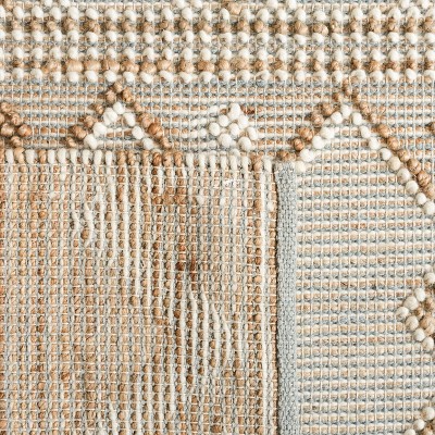 Ivory and Natural Hand-Tufted Wool Runner Rug