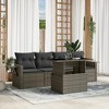 vidaXL 5 Piece Patio Sofa Set with Cushions Gray Poly Rattan - without storage - 2 of 4