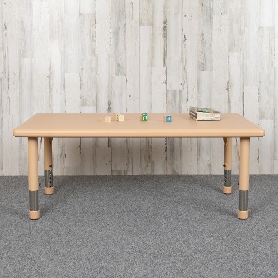 Adjustable Natural Plastic Kids Activity Table with Rounded Corners