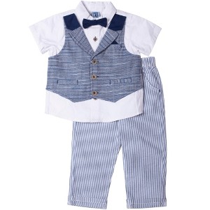 Little Lad Infant Boy's 3-Piece Mock Vest Clothing Set - 1 of 3