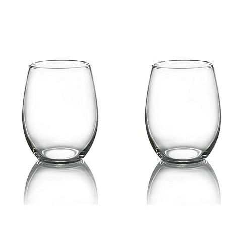 Stemless Wine Glasses in Bulk by ARC Perfection, 15 oz -10 pack, Red or  White Wine Glass Drinking Set, Blue 