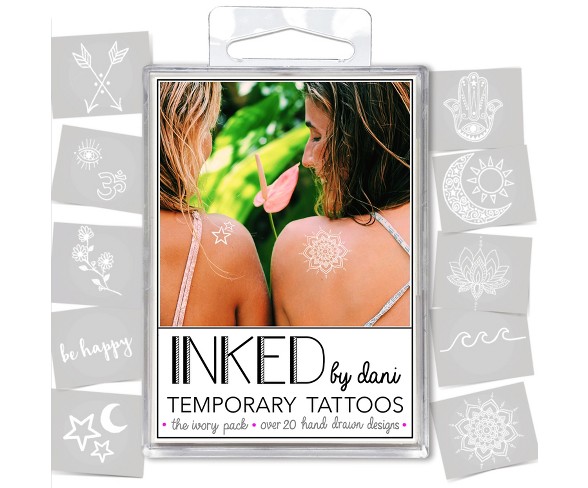 INKED by dani 20pk Ivory Temporary Tattoos