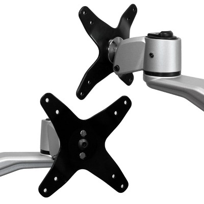 Silver and Black Dual Monitor Mount with Full-Motion Arms