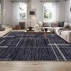 Washable Modern Interwoven Lines Rug Low Pile Stain Resistant Area Rug with Non-Slip Backing for Living Room, Bedroom, Home Office, Entryway Kitchen - 2 of 4
