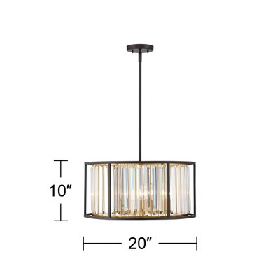 Bronze and Gold Crystal Drum Pendant Chandelier Light