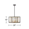 Possini Euro Design Milne Bronze Gold Drum Pendant Chandelier 20" Wide Modern Crystal 5-Light Fixture for Dining Room House Kitchen Island Entryway - 4 of 4